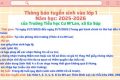 Thông báo tuyển sinh năm học 2025 -2026