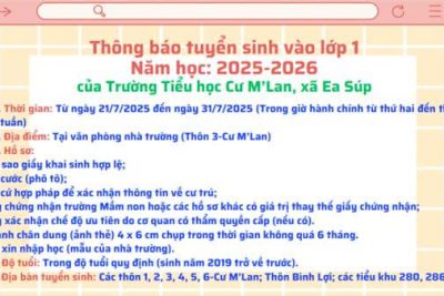 Thông báo tuyển sinh năm học 2025 -2026